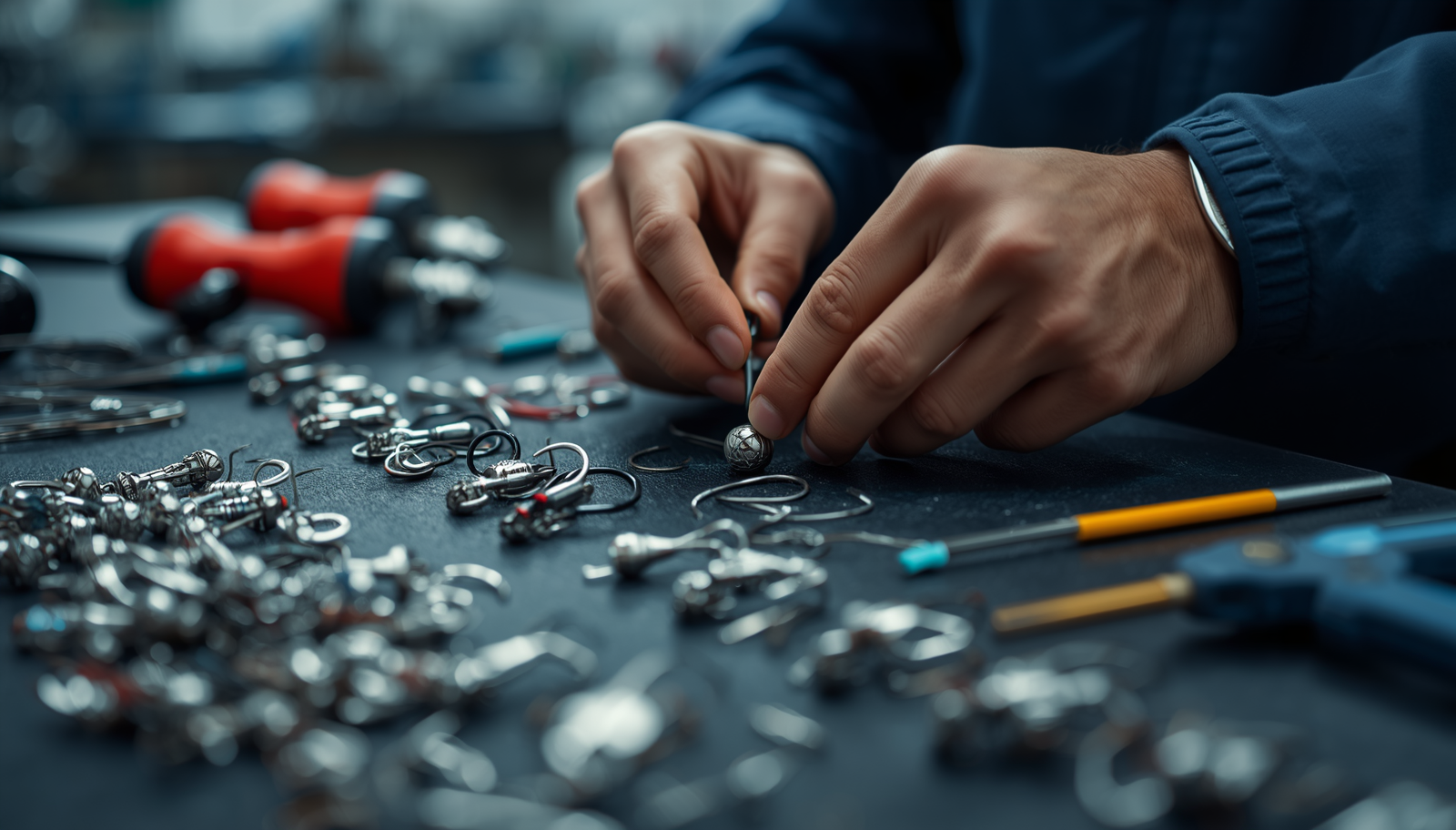 Fishing tackle assembly work